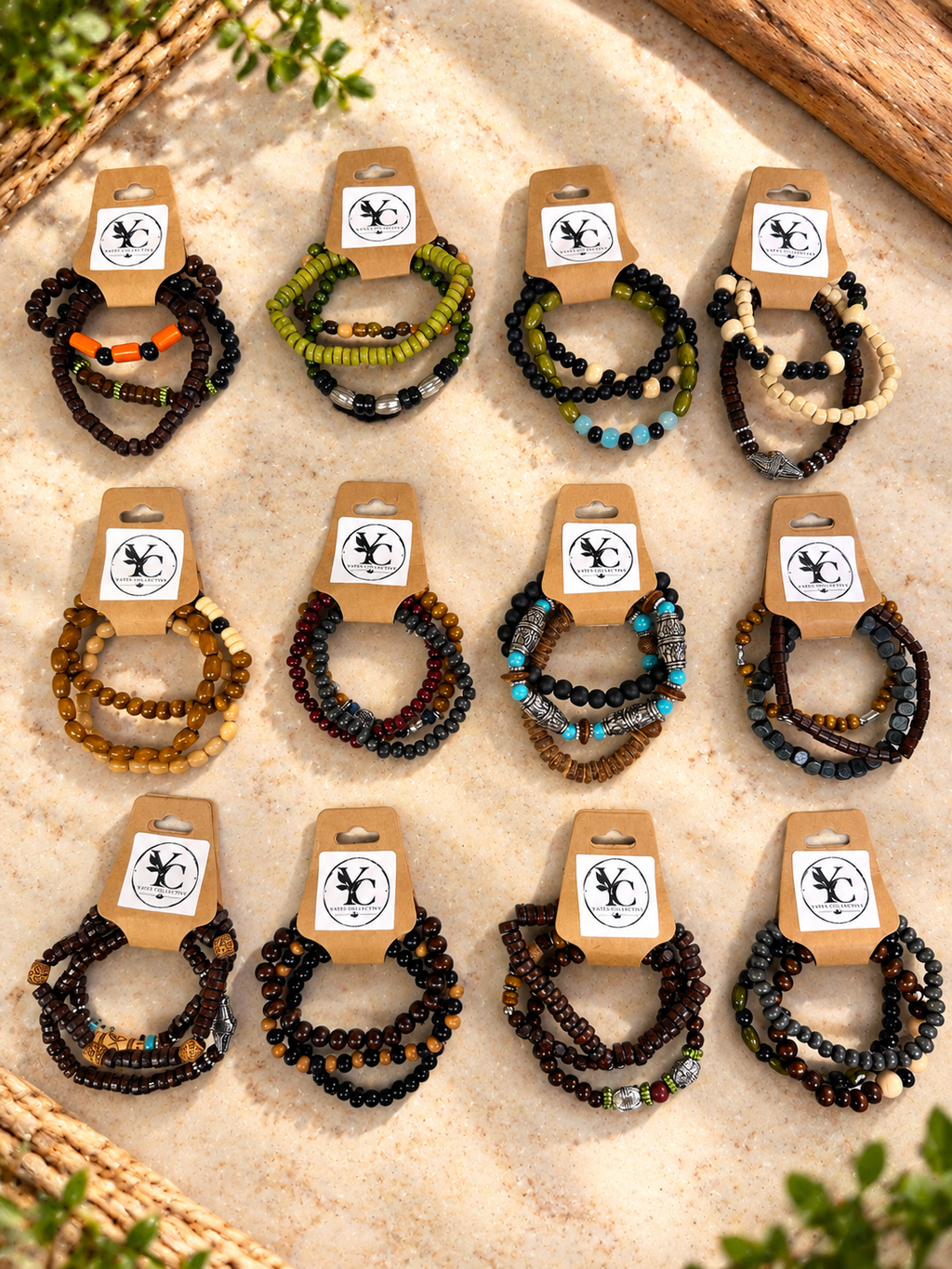Yates Collective Earth-Tone Beaded Bracelet Sets